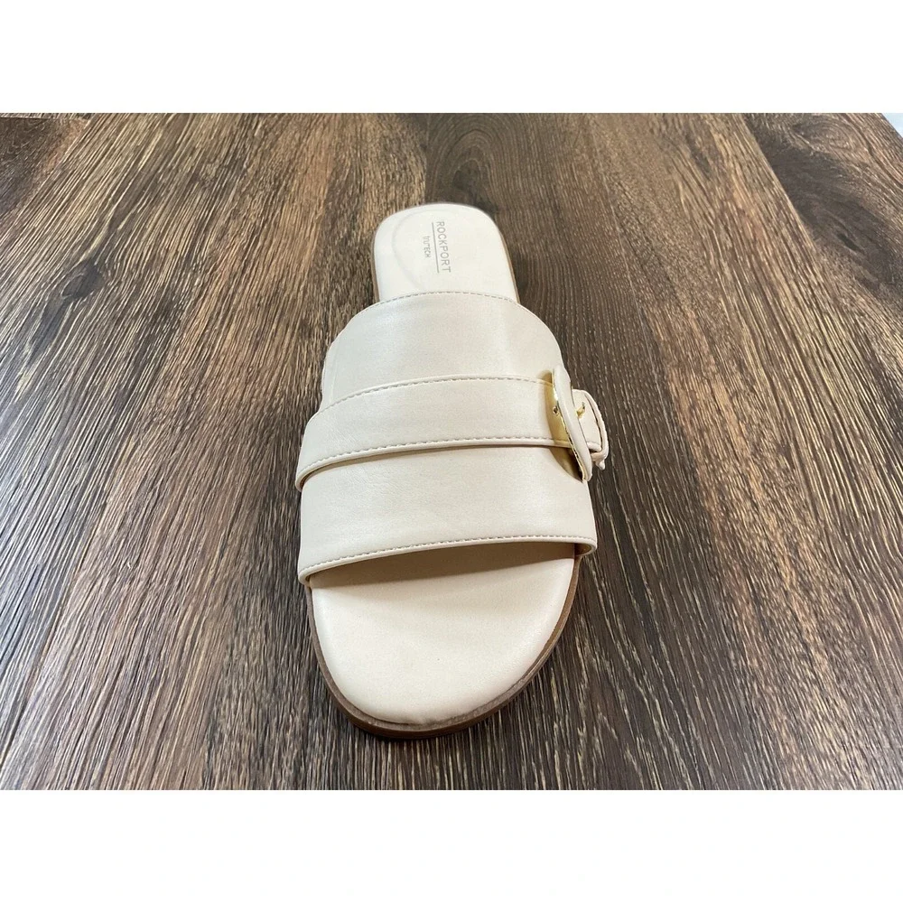 Rockport Trutech Women's Yara Size 8 White Cushioned Slide Sandals C17938 -New‎